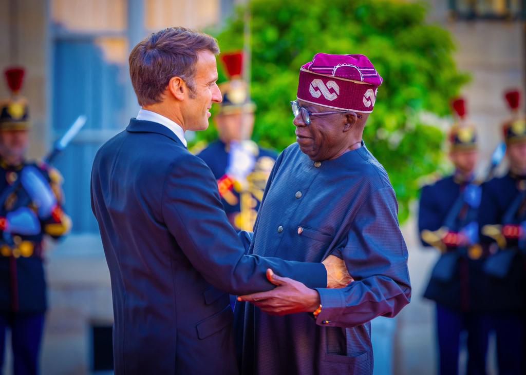 President Bola Tinubu and French President, Emmanuel Macron at a recent climate change summit in Paris. [Twitter:NosaAsemota]