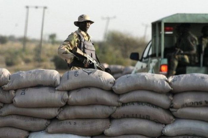 A soldier at a Nigerian Military checkpoint (illustrative purposes only)