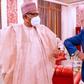President Muhammadu Buhari meets for the first time, the new Chairman of Economic and Financial Crimes Commission (EFCC), Mr Abdulrasheed Bawa at Aso Vila in Abuja. [Presidency]