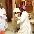 President Muhammadu Buhari meets with Reverend Matthew Kukah on August 27, 2015