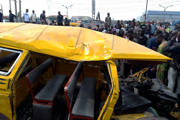 Scores killed as container falls on vehicles in Lagos.
