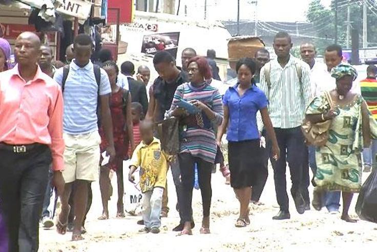 Nigerians trekking (Channels Television)