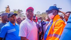 Oyo State Governor, Seyi Makinde, at the scene of the Ibadan explosion on Wednesday, January 17, 2024. [Twitter:@oyostategovt]