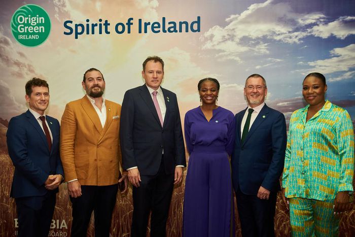 Bord Bia’s Regional Director Middle East, India, and Africa, Kieran Fitzgerald; Founder RSVP, Nahi Halabi; Ireland’s Minister for Agriculture, Food and the Marine, Charlie McConalogue; Bord Bia’s West Africa Regional Manager, Ese Okpomo; Bord Bia CEO J...