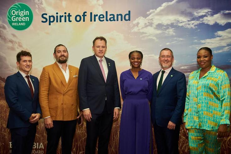 Bord Bia’s Regional Director Middle East, India, and Africa, Kieran Fitzgerald; Founder RSVP, Nahi Halabi; Ireland’s Minister for Agriculture, Food and the Marine, Charlie McConalogue; Bord Bia’s West Africa Regional Manager, Ese Okpomo; Bord Bia CEO J...