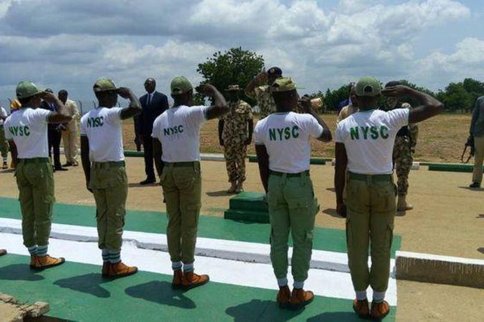 NYSC Corps members on parade (BBC)