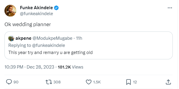Funke Akindele's response [X/FunkeAkindele]