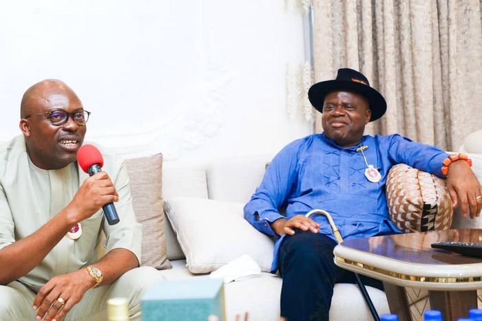 Governor Siminalayi Fubara of Rivers State paid a visit to his Bayelsa State counterpart, Governor Douye Diri [PN]