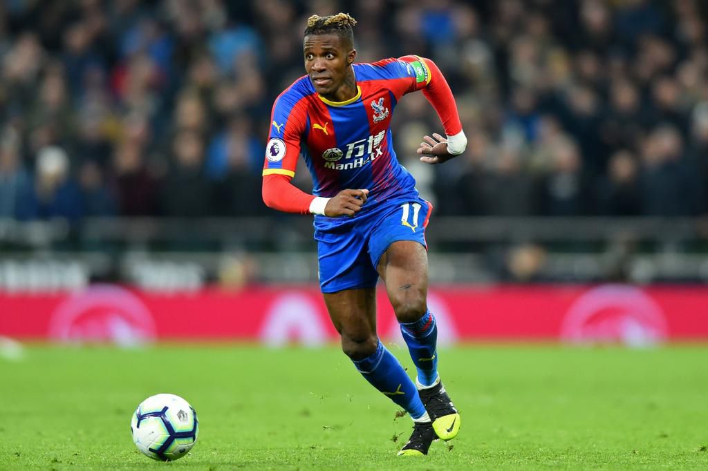 Wilfried Zaha in action for Crystal Palace in the Premier League