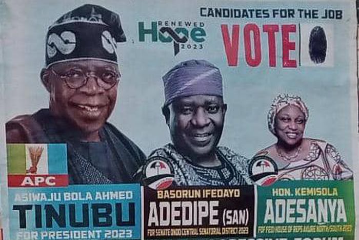 The poster that flooded Akure metropolis.