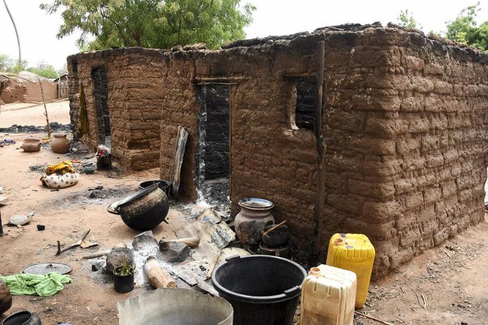 A view of a burnt house in the Plateau killings [Guardian/AFP]