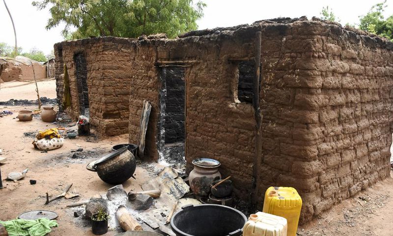A view of a burnt house in the Plateau killings [Guardian/AFP]