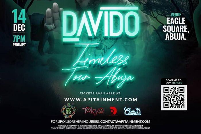 Davido, Apitainment, Capital Music Festival announces Davido Timeless Tour Abuja 2023