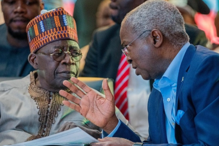 President Bola Tinubu and former Minister of Works, Babatunde. [TheCable]