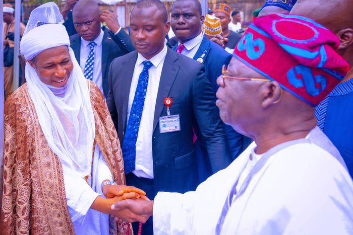 Tinubu Observes Eid Prayers with Muslim faithfuls at the Obalende Eid Prayer Ground at Dodan Barracks, Victoria Island Lagos. {Presidency]