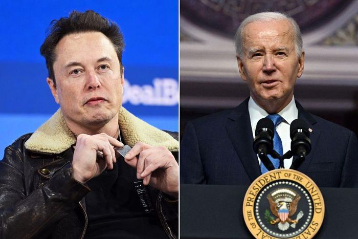 Elon Musk (left) and Joe Biden (right).Slaven Vlasic via Getty Images; Jim Watson/AFP via Getty Images
