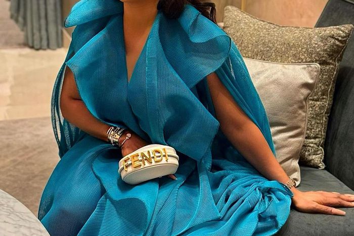 One of her outfits at the COP Summit that had the internet asking her "why this?" [Instagram/TokeMakinwa]