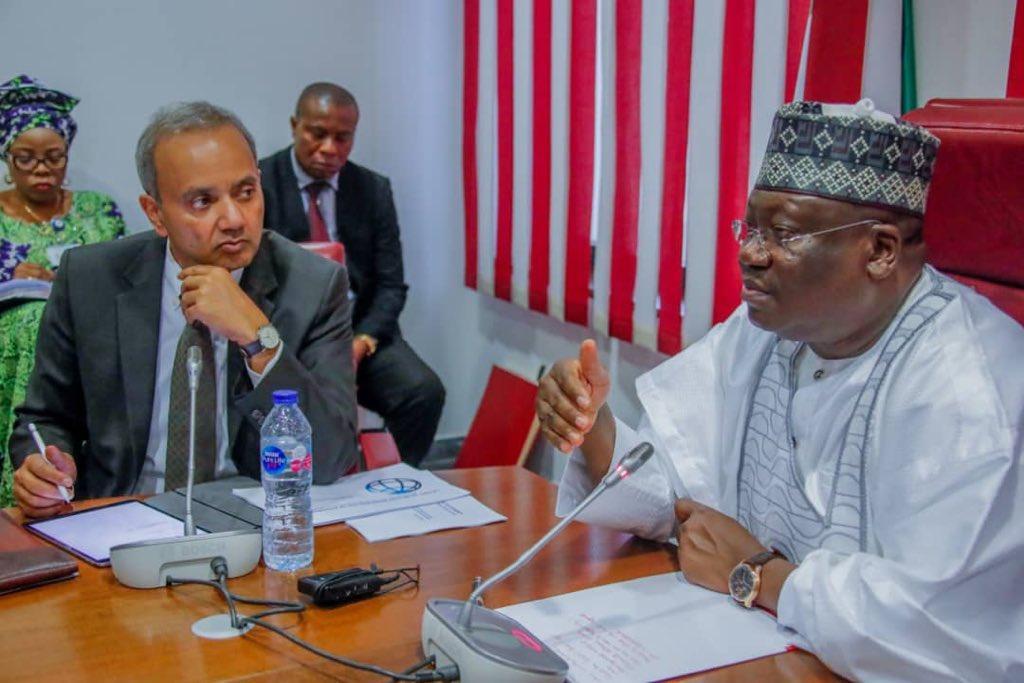 President of the Senate Ahmad Lawan received the New World Bank Country Director for Nigeria, Shubham Chaudhuri. [Twitter/@DrAhmadLawan]