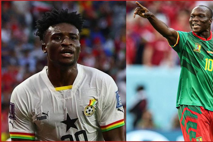 Mohammed Kudus (L) and Vincent Aboubakar (R).