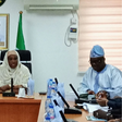 From L-R: The Minister of the Federal Capital Territory (FCT) Mr Nyesom Wike; Minister of State for FCT, Dr Mariya Mahmoud; and Permanent Secretary, Federal Capital Territory administration, Me Adsole Olusade, during a meeting with contractors on Monda...