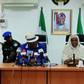 From L-R: The Minister of the Federal Capital Territory (FCT) Mr Nyesom Wike; Minister of State for FCT, Dr Mariya Mahmoud; and Permanent Secretary, Federal Capital Territory administration, Me Adsole Olusade, during a meeting with contractors on Monda...
