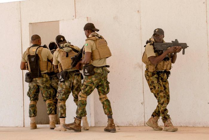 Nigerian Navy Special Boat Service troops train under the supervision of British special forces during a US military-led counterterrorism exercise in Senegal, February 18, 2020.