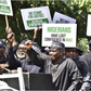 Atiku Abubakar, the PDP presidential candidate leads supporters to INEC headquarters in Abuja. (Daily Trust)
