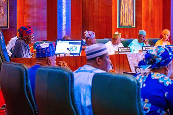 Tinubu and his ministers (Credit: Channels Television)