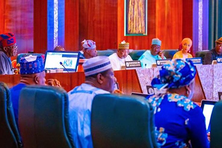 Tinubu and his ministers (Credit: Channels Television)
