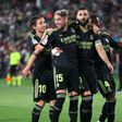 Karim Benzema celebrates in Real Madrid 3-0 win at Elche