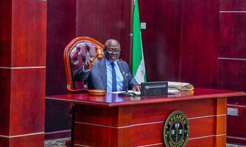 Speaker of the House and the state Governor-elect, Sheriff Oborevwori. [NAN]