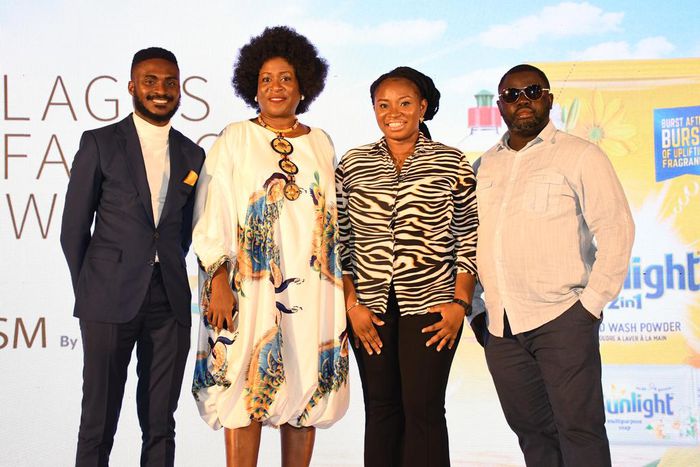 L-R: Brand Manager, Sunlight, Unilever Nigeria, Kolade Oluwapelumi; Founder, OSC Group, Sola Babatunde; Brand Manager, OMO, Unilever Nigeria, Chinonyerem Opara, and Category Manager, Homecare, Unilever Nigeria, Oladapo Oshuntoye during the SHF Prism by...