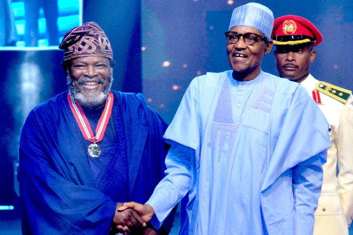 President Muhammadu Buhari and Arise TV owner, Nduka Obaigbena.