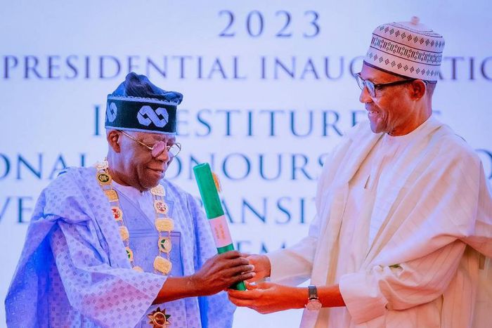 President Muhammadu Buhari conferred National Honours on President-Elect Asiwaju Bola Tinubu and VP-Elect, Sen. Kashim Shettima today