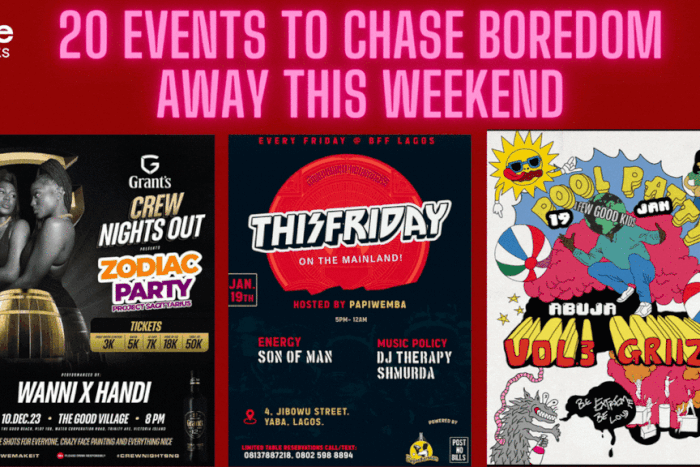 20 events to chase boredom away this weekend