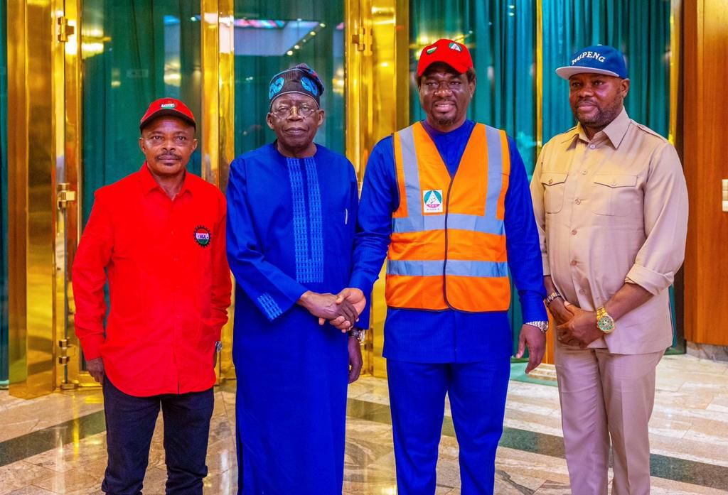 President Bola Tinubu after meeting with labour leaders in Aso Rock on Wednesday, August 2, 2023. [Presidency]