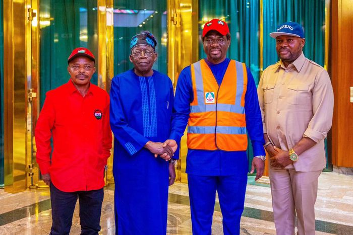 President Bola Tinubu after meeting with labour leaders in Aso Rock on Wednesday, August 2, 2023. [Presidency]