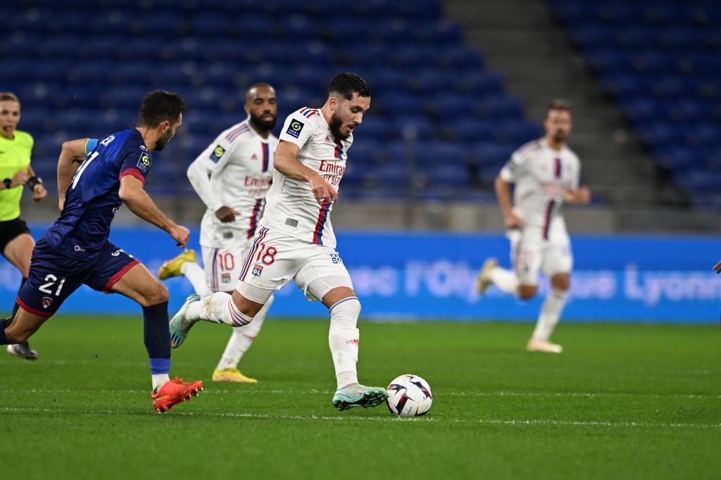 Rayan Cherki in action for Lyon