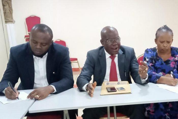 L-R: Chief Chinedu Mbakwe, Director General on Strategy and Operations, M. I. Okoro Associates, Estate Surveyors and Valuers; Chief Meckson Okoro, the firm’s Founding Partner/Consultant and Mrs Okwy Iroegbu-Chikezie Chairman, Property and Environment W...