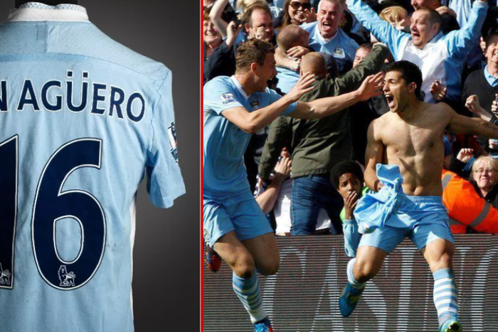 Sergio Aguero's 2012 title-winning shirt
