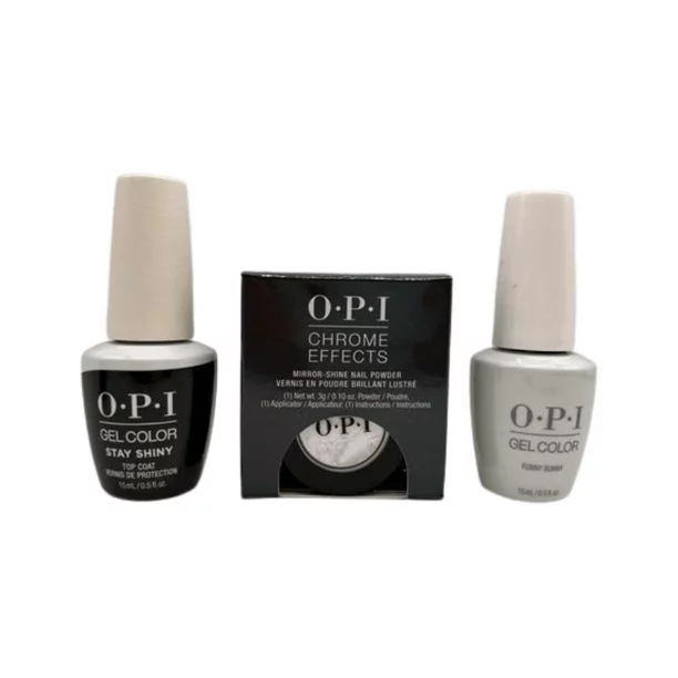 For this look you would need OPI strong coat, funny bunny, effects and top coat and LED lamp [Amazon]