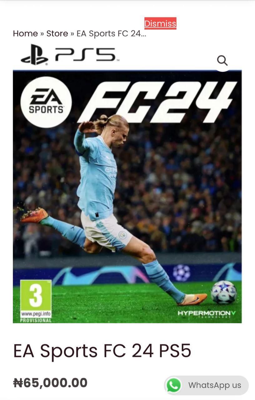 EA Sports FC 24 price on VG Stores