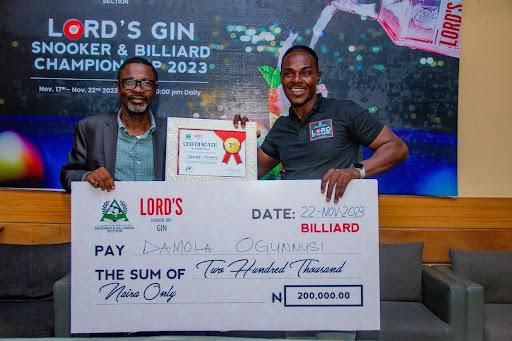 Elevating Sportsmanship: Lord’s London Dry Gin sponsors Lagos Country Club Snooker Tournament 2023