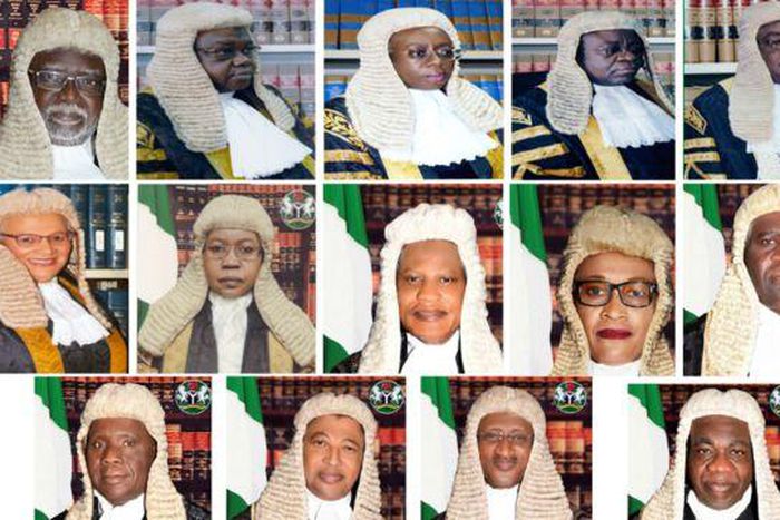 A photo collage of the judges of the Supreme Court of Nigeria. [BBC]
