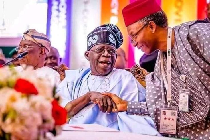APC presidential candidate, Asiwaju Bola Tinubu and Kaduna State Governor, Nasiru El-Rufai. [Twitter:HassanBBest]