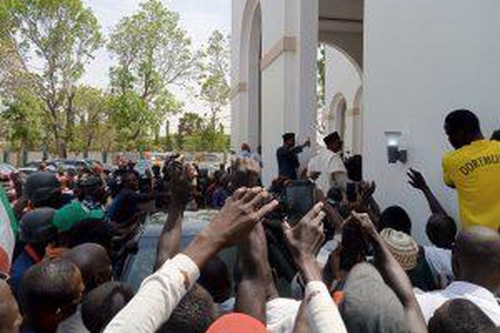 Supporters of Gov. Bala Mohammed celebrating his victory in Bauchi on Monday