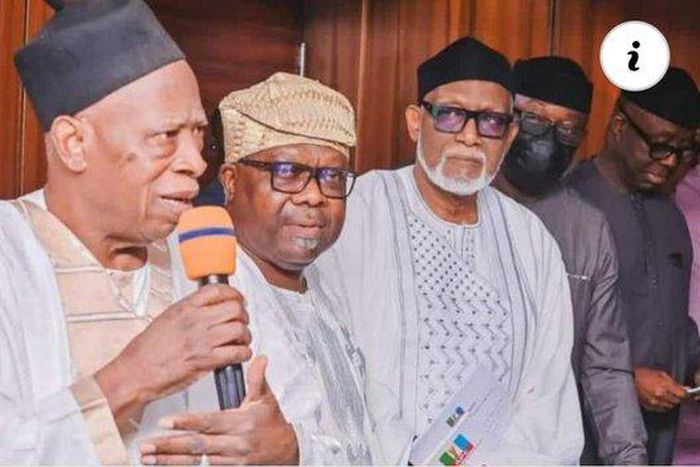 APC National Chairman, Abdullahi Adamu and National Secretary, Iyiola Omisore.