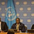 L-R: Amb. Tijjani Muhammad-Bande, Permanent Representative of Nigeria to the UN; the Chair of the African Group at UN, Amb. Chola Milambo and Permanent Representative of Eritrea to the UN, Amb. Sophia Tesfamariam.