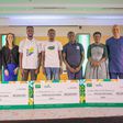 L-R: Sadiq Usman, Director – Group Strategy and Stakeholder Relations at Flour Mills of Nigeria, Mira Mehta Founder and CEO of Tomato Jos Farming and Processing Limited, PFI 2.0 Winner, Eugene Olumese Osomobegbe of Osomobegbe Global Ventures Limited, F...