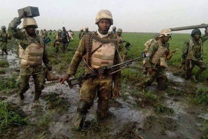 Army troops rescue four women and a child